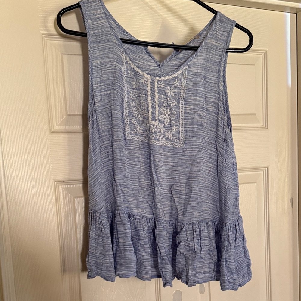 Altar'd State Blue Sleeveless Blouse